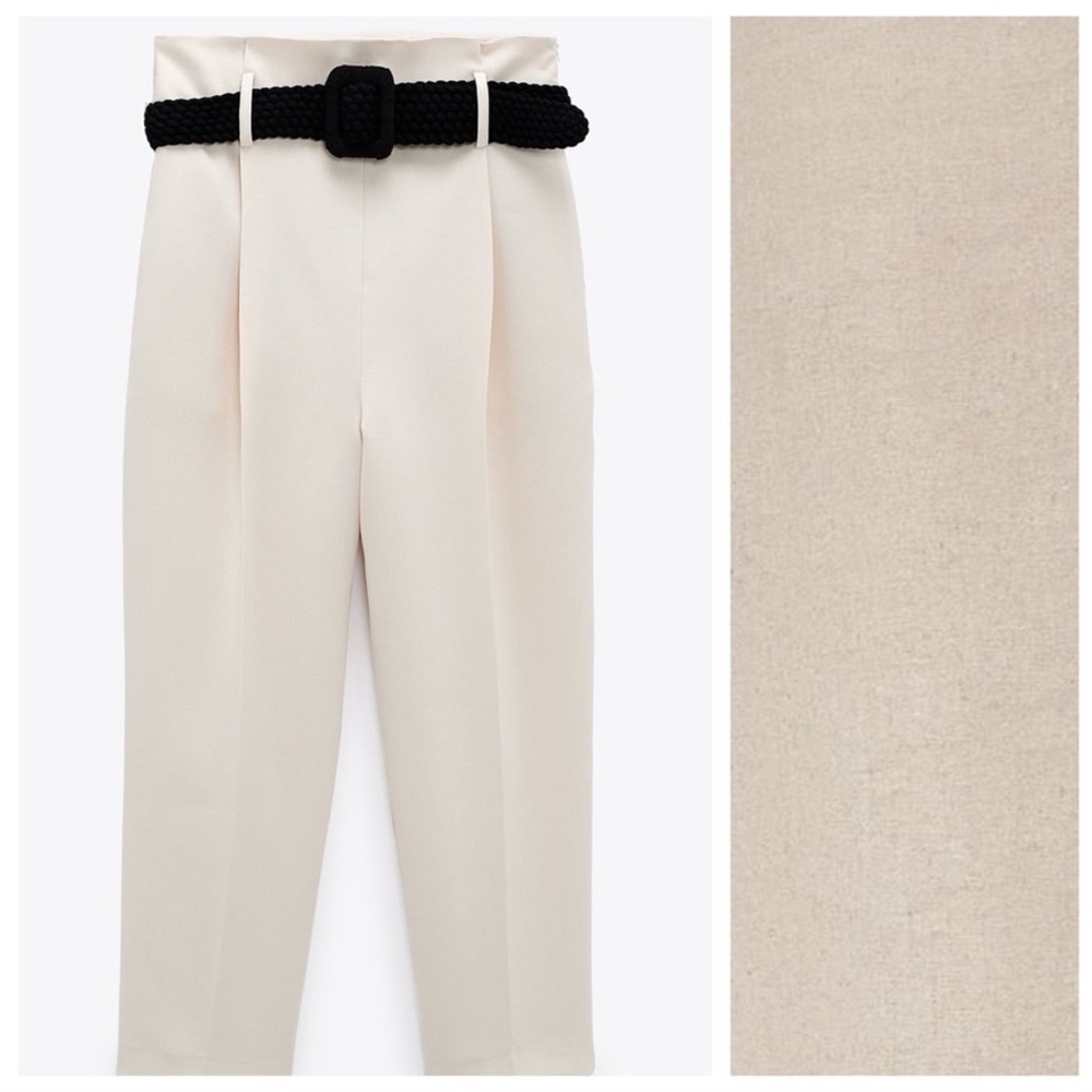ZARA NWT BELTED PAPERBAG PANTS